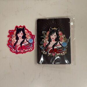 Nüwa May 2024 Patreon Queen Fandom Tier pin + sticker Ahri League of Legends